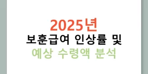 2025년 보훈급여 인상률 및 예상 수령액 분석
