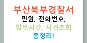 부산북부경찰서 민원, 전화번호, 업무시간, 사건조회 총정리!