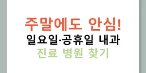 주말에도 안심! 일요일·공휴일 내과 진료 병원 찾기