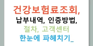 건강보험료조회, 납부내역, 인증방법, 절차, 고객센터 한눈에 파헤치기!