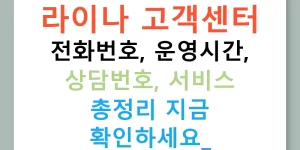 라이나 고객센터 전화번호, 운영시간, 상담번호, 서비스 총정리 지금 확인하세요!