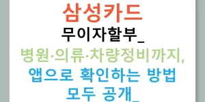 삼성카드 무이자할부: 병원·의류·차량정비까지, 앱으로 확인하는 방법 모두 공개!