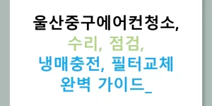울산중구에어컨청소, 수리, 점검, 냉매충전, 필터교체 완벽 가이드!
