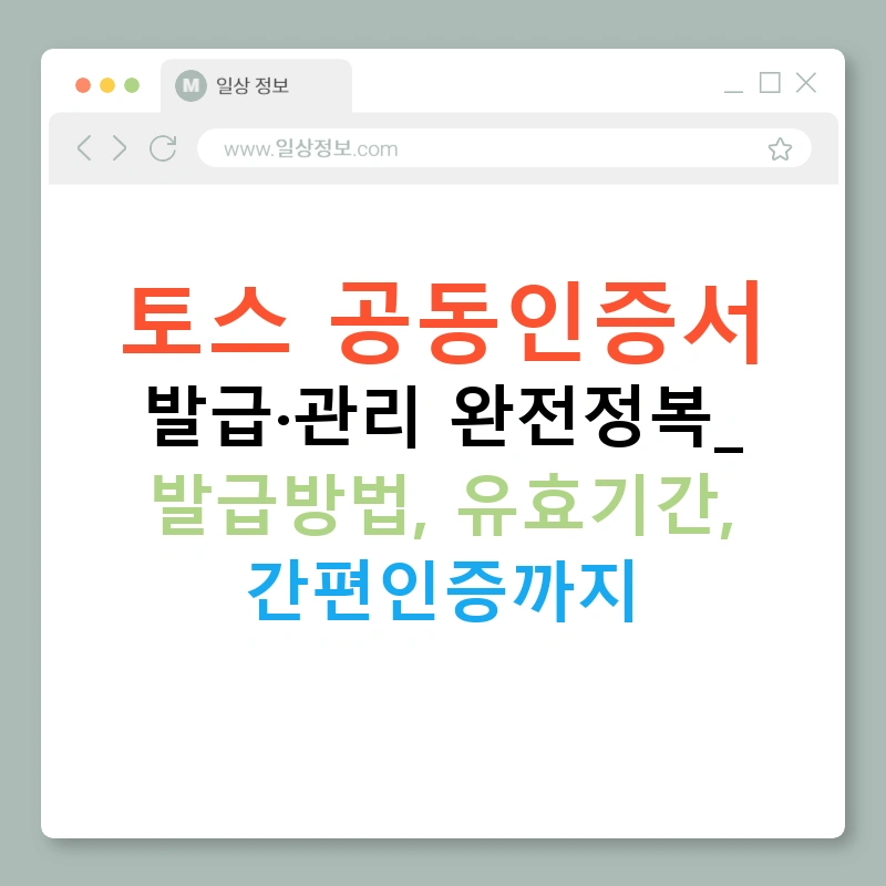 토스 공동인증서 발급·관리 완전정복: 발급방법, 유효기간, 간편인증까지