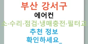 부산 강서구 에어컨 청소·수리·점검·냉매충전·필터교체 추천 정보 확인하세요!