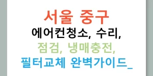 서울 중구 에어컨청소, 수리, 점검, 냉매충전, 필터교체 완벽가이드!