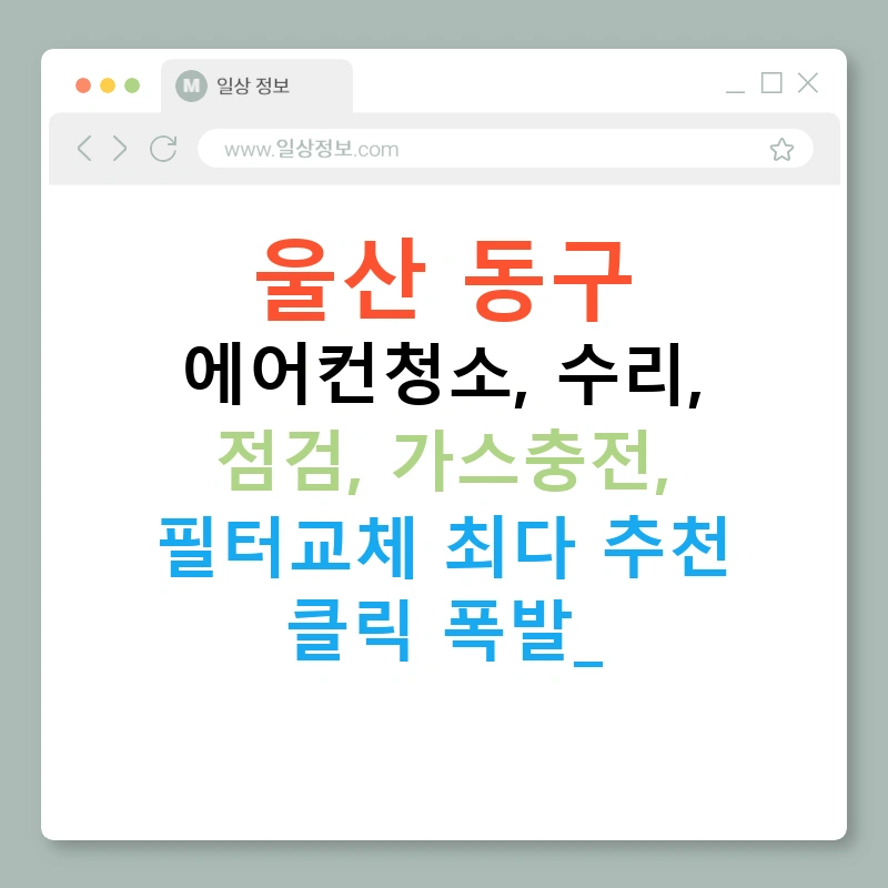 울산 동구 에어컨청소, 수리, 점검, 가스충전, 필터교체 최다 추천 클릭 폭발!
