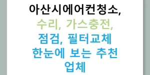 아산시에어컨청소, 수리, 가스충전, 점검, 필터교체 한눈에 보는 추천 업체